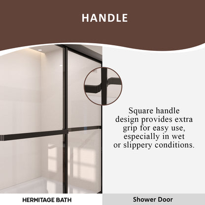 Elunir 59 in. W x 56 in. H Sliding Framed Tub Door in Silver Finish with Clear Glass 8256-MB-6