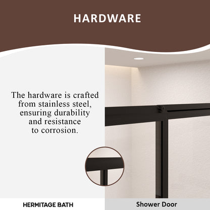 Elunir 59 in. W x 56 in. H Sliding Framed Tub Door in Silver Finish with Clear Glass 8256-MB-9