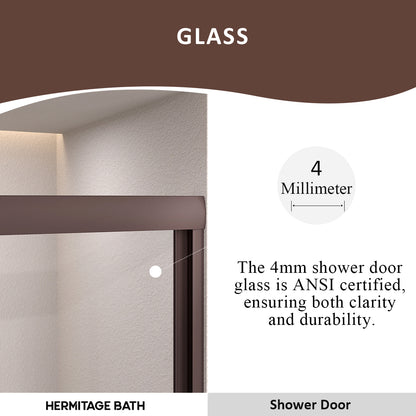 Elunir 59 in. W x 56 in. H Sliding Framed Tub Door in Silver Finish with Clear Glass 8256-ORB-5