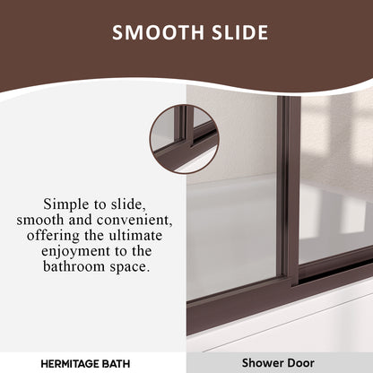 Elunir 59 in. W x 56 in. H Sliding Framed Tub Door in Silver Finish with Clear Glass 8256-ORB-8