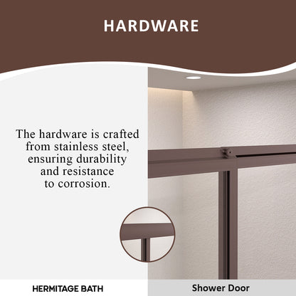 Elunir 59 in. W x 56 in. H Sliding Framed Tub Door in Silver Finish with Clear Glass 8256-ORB-9