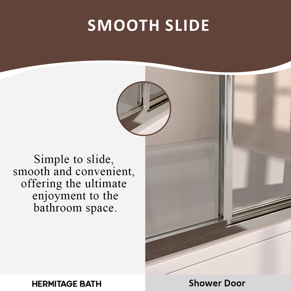 Elunir 59 in. W x 56 in. H Sliding Framed Tub Door in Silver Finish with Clear Glass 8256-SV-8