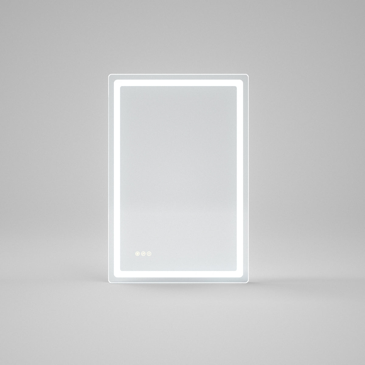 Round Corner Rectangular Frameless Wall Mount LED Bathroom Vanity Mirror in Polished Crystal