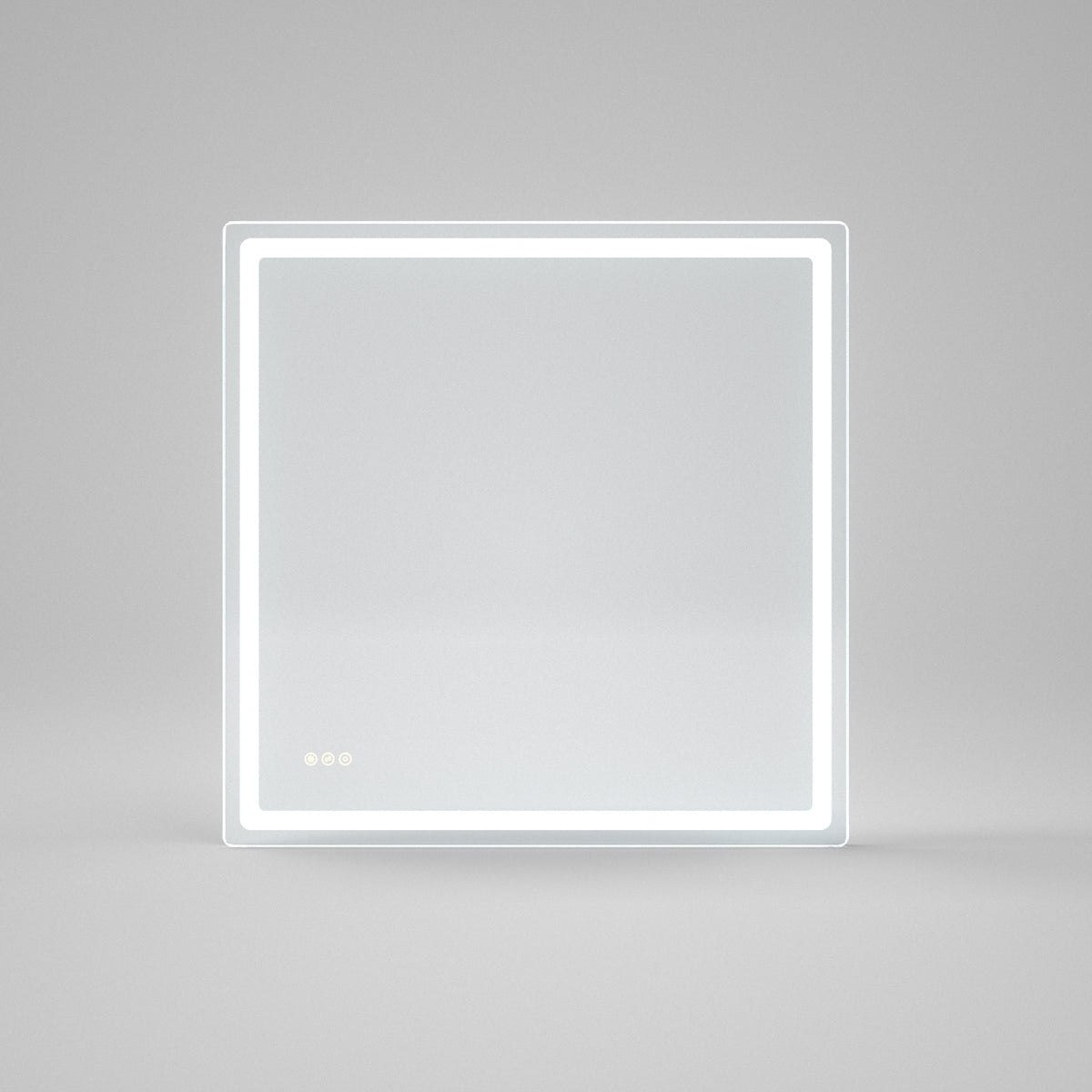 Round Corner Rectangular Frameless Wall Mount LED Bathroom Vanity Mirror in Polished Crystal