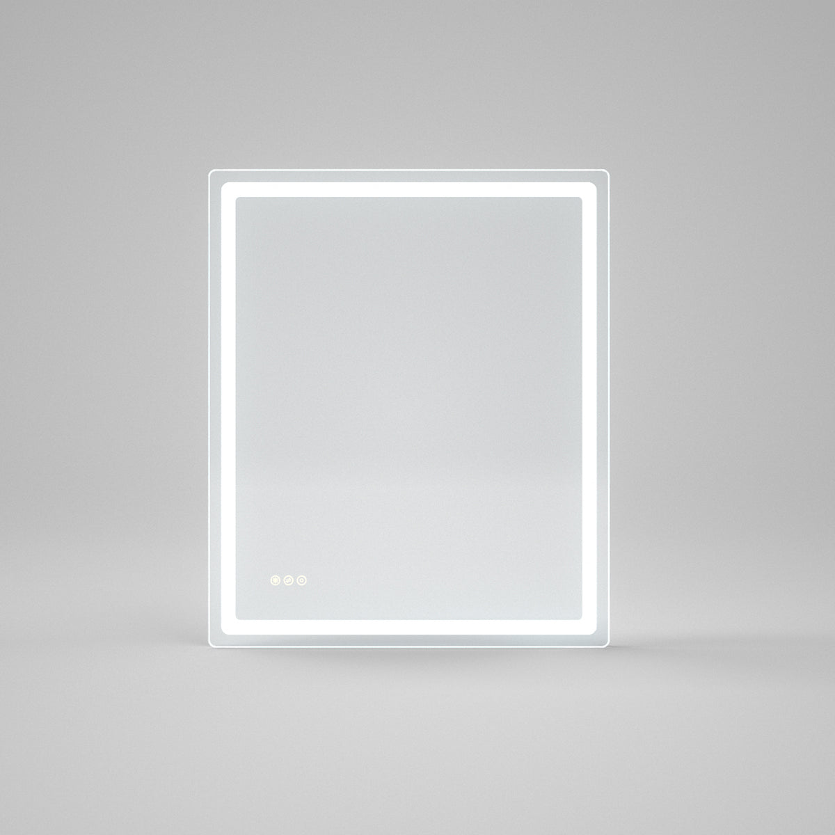 Round Corner Rectangular Frameless Wall Mount LED Bathroom Vanity Mirror in Polished Crystal