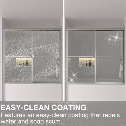 Astral 59.5 in. W x 56.75 in. H Framed Sliding Tub Door with 1/8 in. Clear Tempered Glass 82BN-12