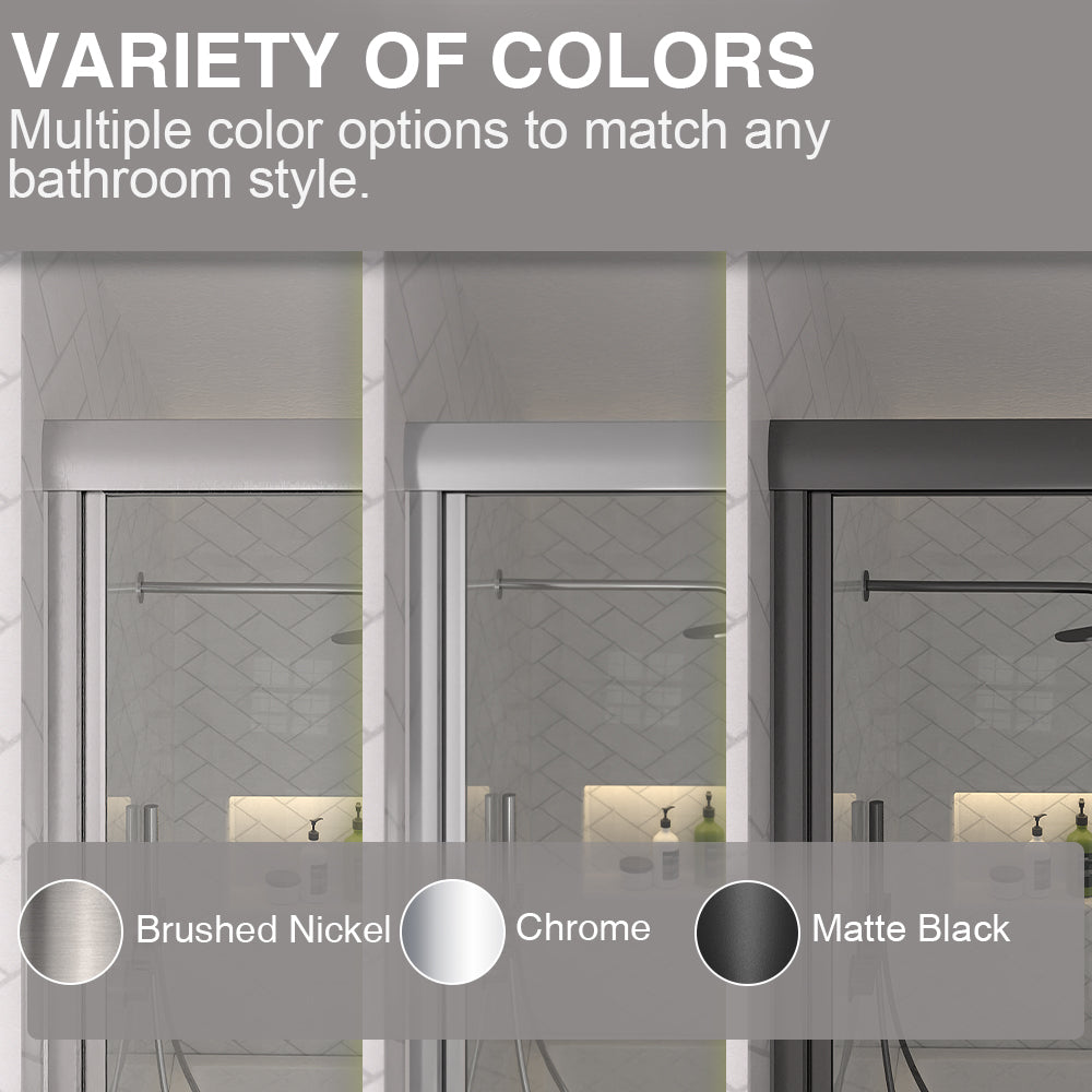 Astral 59.5 in. W x 56.75 in. H Framed Sliding Tub Door with 1/8 in. Clear Tempered Glass 82BN-4