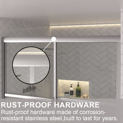Astral 59.5 in. W x 56.75 in. H Framed Sliding Tub Door with 1/8 in. Clear Tempered Glass 82BN-9