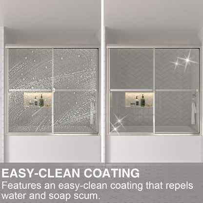 Astral 59.5 in. W x 56.75 in. H Framed Sliding Tub Door with 1/8 in. Clear Tempered Glass 82CR-12