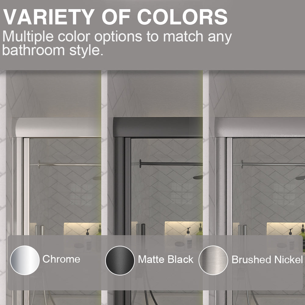 Astral 59.5 in. W x 56.75 in. H Framed Sliding Tub Door with 1/8 in. Clear Tempered Glass 82CR-4