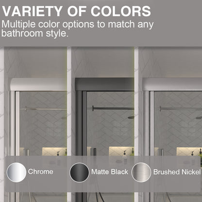 Astral 59.5 in. W x 56.75 in. H Framed Sliding Tub Door with 1/8 in. Clear Tempered Glass 82CR-4