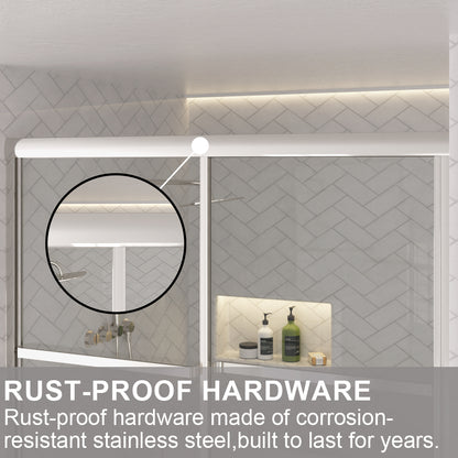 Astral 59.5 in. W x 56.75 in. H Framed Sliding Tub Door with 1/8 in. Clear Tempered Glass 82CR-9