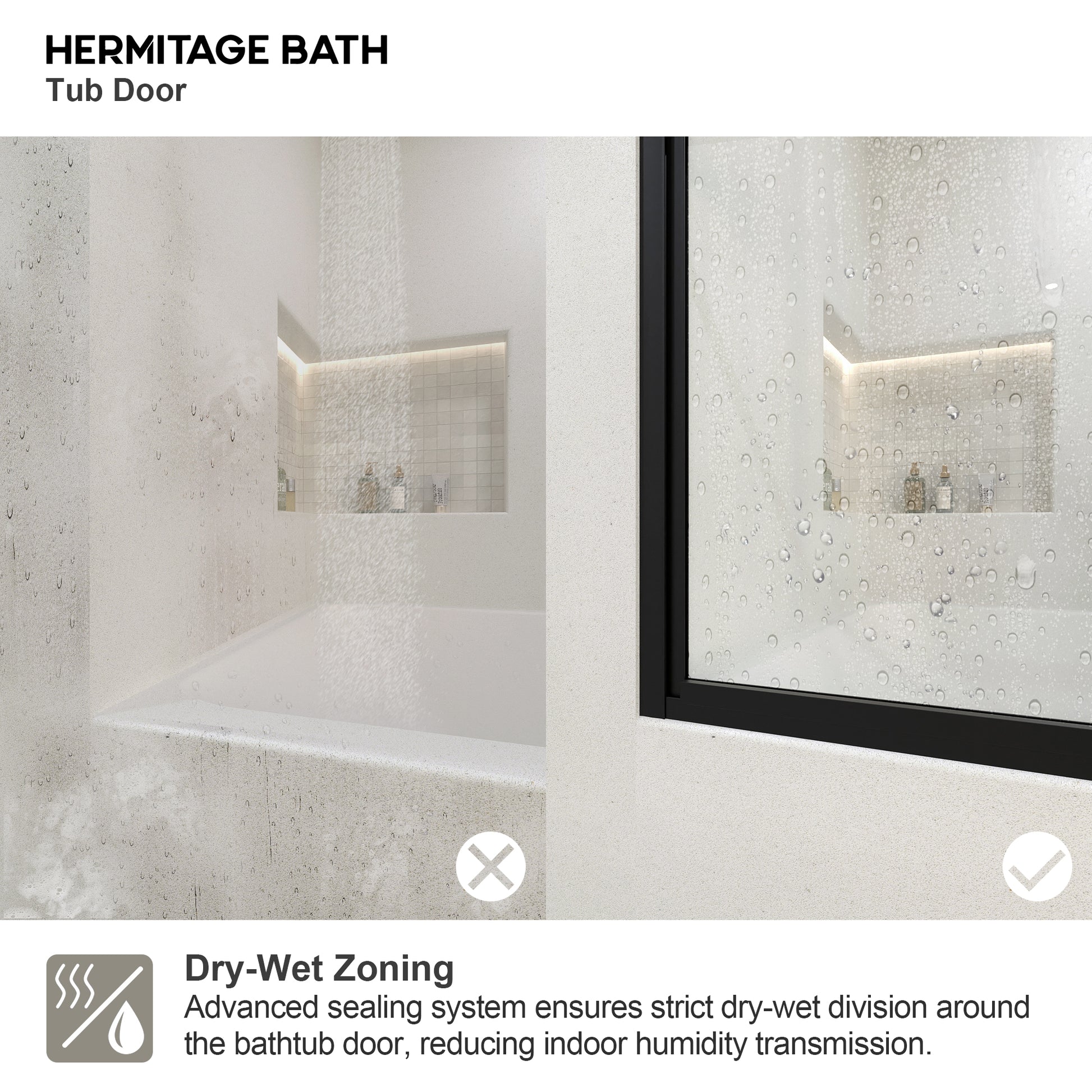 Yooli 59 in. W x 56 in. H Framed Sliding Tub Door with Clear Tempered Glass 82MB-11