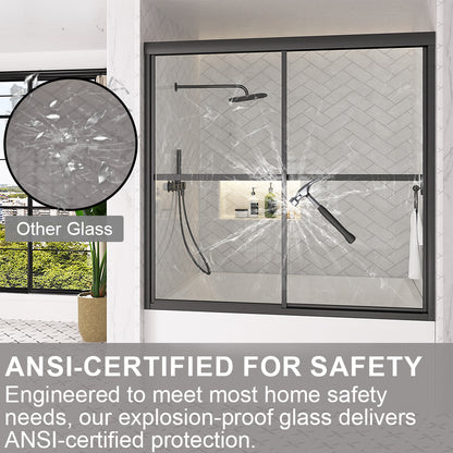 Astral 59.5 in. W x 56.75 in. H Framed Sliding Tub Door with 1/8 in. Clear Tempered Glass 82MB-5_1f749845-4276-4e38-a111-12d4f1c5044c