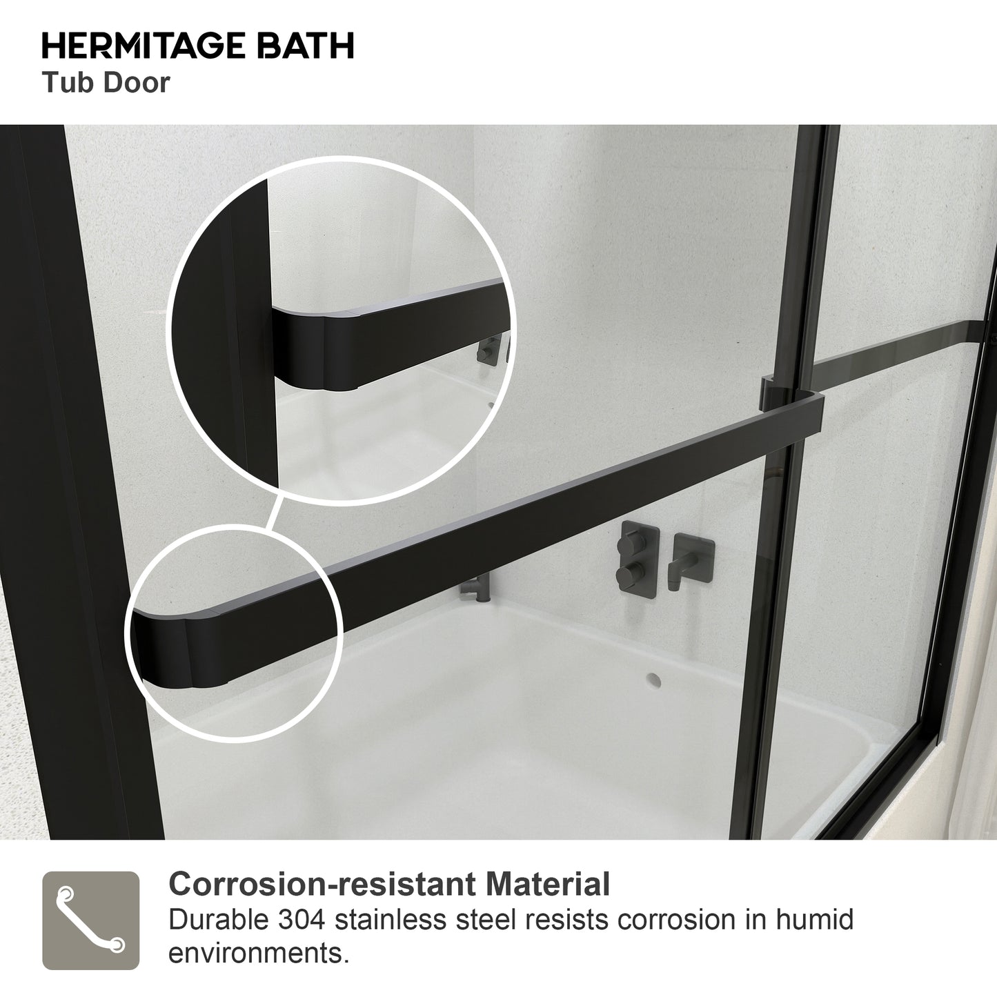 Yooli 59 in. W x 56 in. H Framed Sliding Tub Door with Clear Tempered Glass 82MB-6