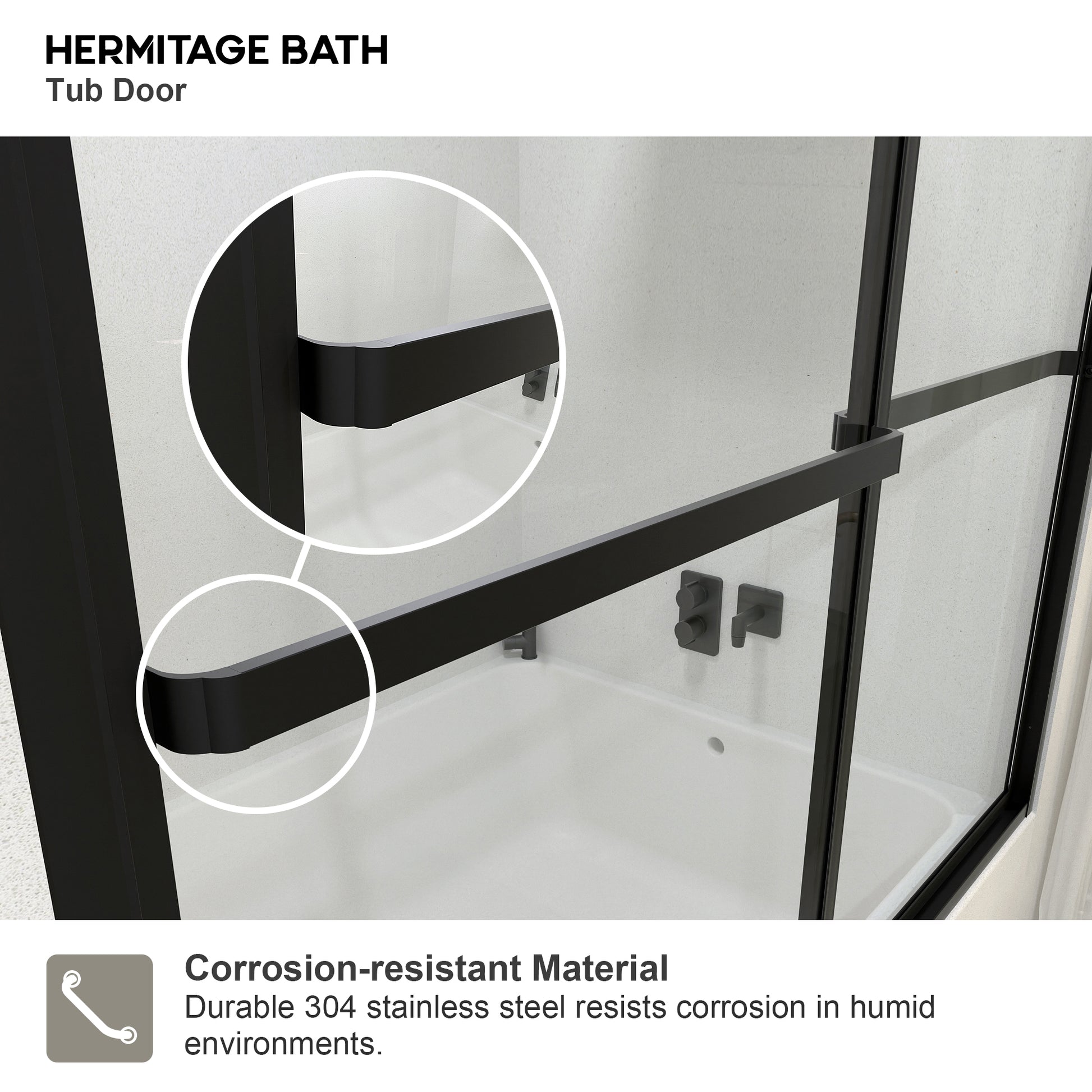 Yooli 59 in. W x 56 in. H Framed Sliding Tub Door with Clear Tempered Glass 82MB-6