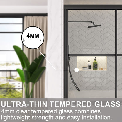 Astral 59.5 in. W x 56.75 in. H Framed Sliding Tub Door with 1/8 in. Clear Tempered Glass 82MB-6_da838b19-7853-4770-a93d-826af9c68409