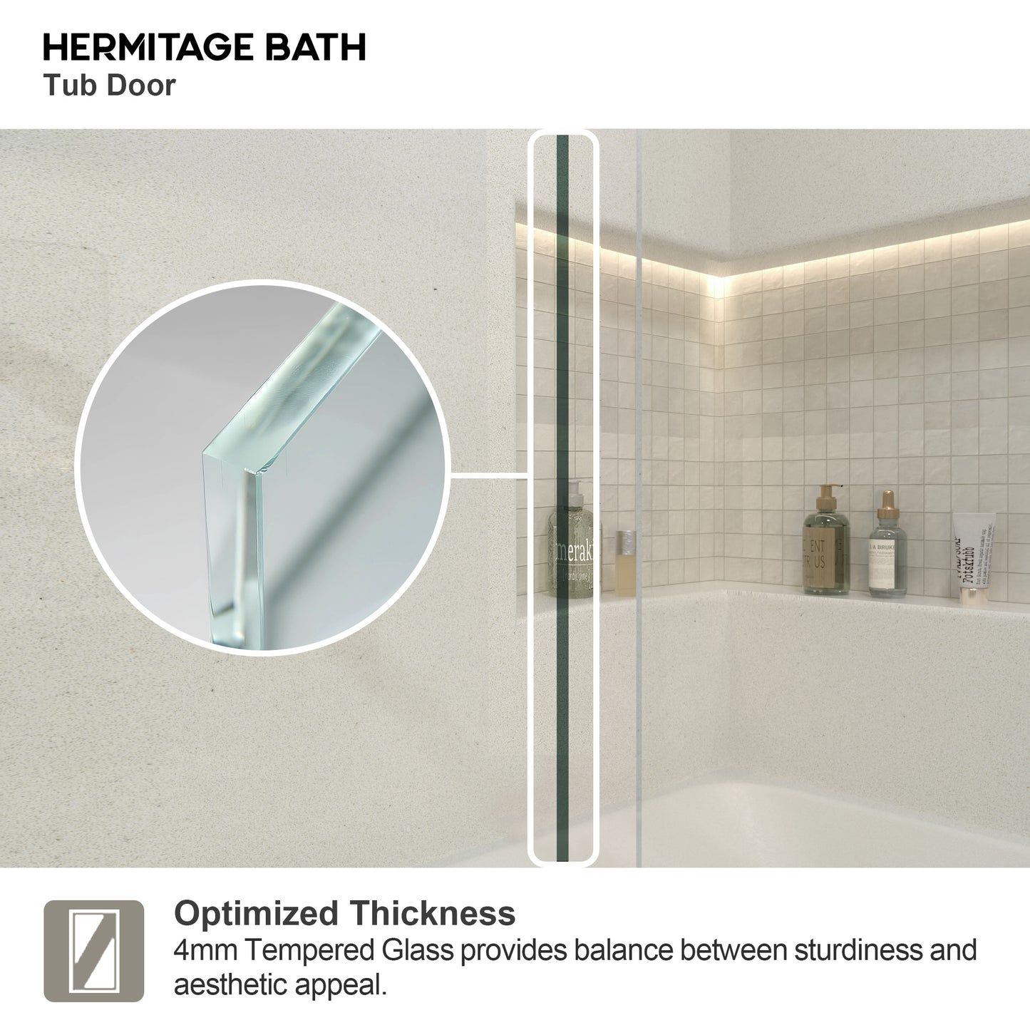 Yooli 59 in. W x 56 in. H Framed Sliding Tub Door with Clear Tempered Glass 82MB-7