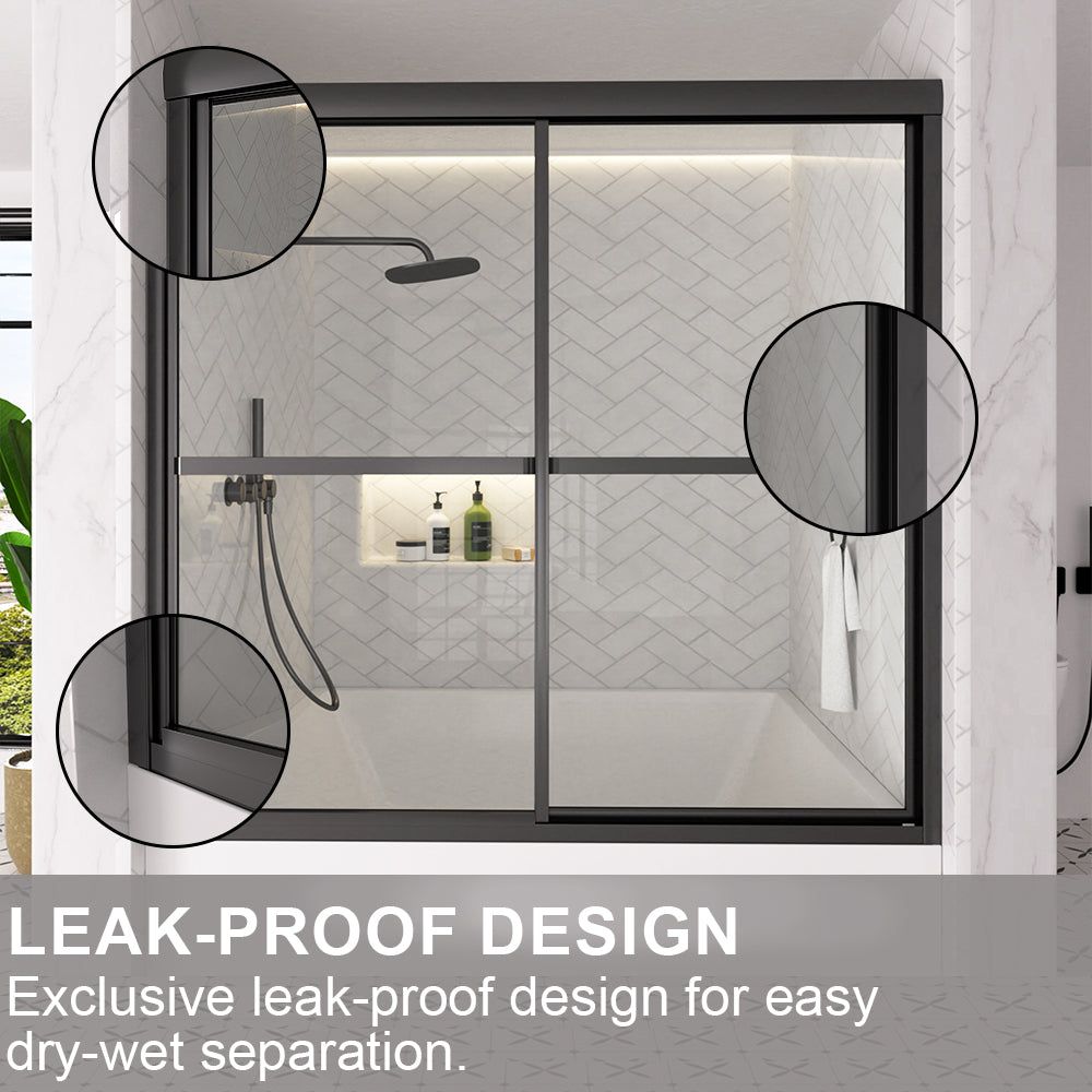 Astral 59.5 in. W x 56.75 in. H Framed Sliding Tub Door with 1/8 in. Clear Tempered Glass 82MB-7_89f2b7d3-7483-42b7-8d20-bdae9ac13a68