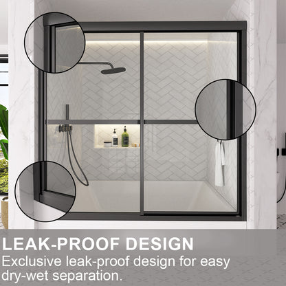 Astral 59.5 in. W x 56.75 in. H Framed Sliding Tub Door with 1/8 in. Clear Tempered Glass 82MB-7_89f2b7d3-7483-42b7-8d20-bdae9ac13a68