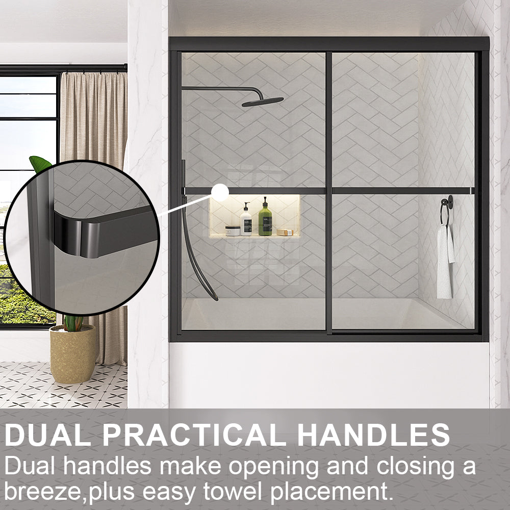 Astral 59.5 in. W x 56.75 in. H Framed Sliding Tub Door with 1/8 in. Clear Tempered Glass 82MB-8_b6e608c7-5b24-4a89-a70e-3cb31eae34e7