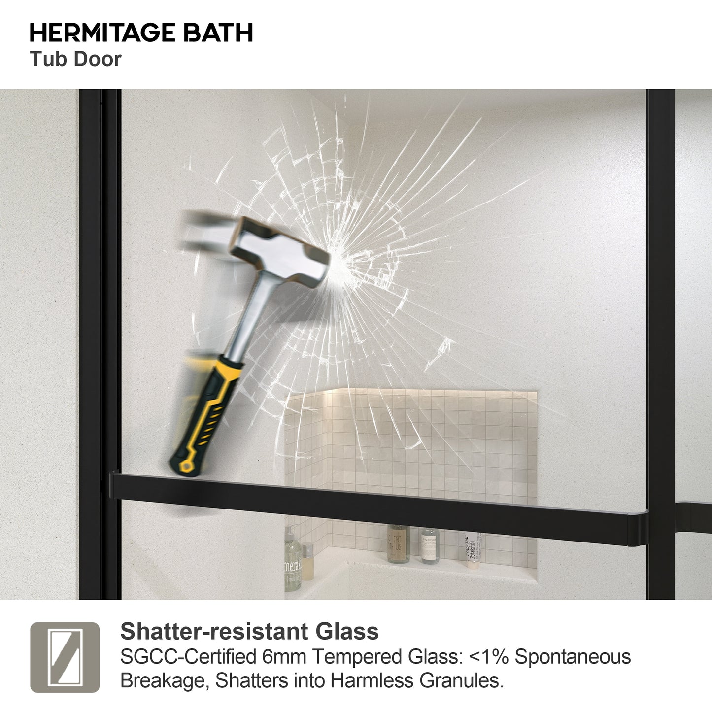 Yooli 59 in. W x 56 in. H Framed Sliding Tub Door with Clear Tempered Glass 82MB-9