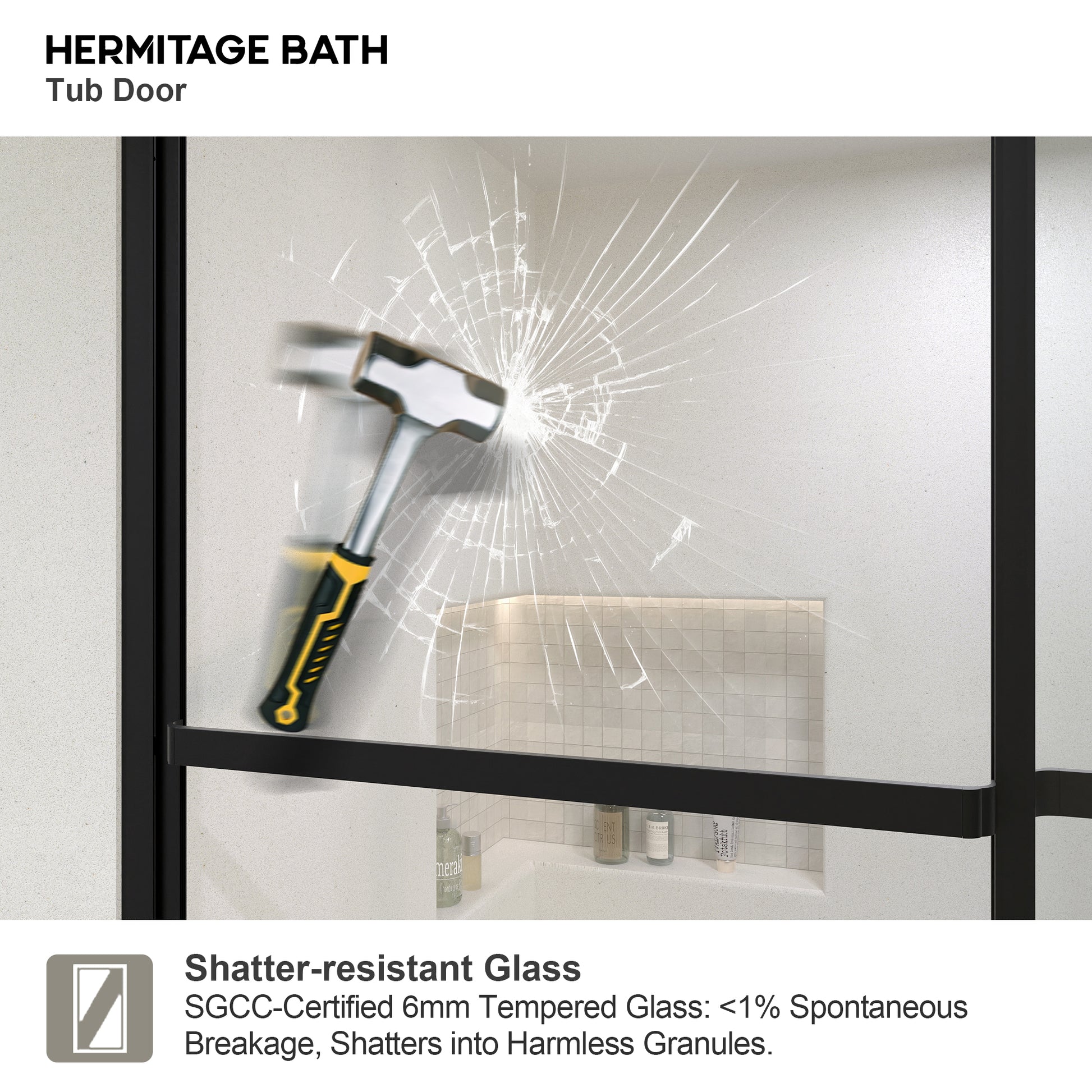 Yooli 59 in. W x 56 in. H Framed Sliding Tub Door with Clear Tempered Glass 82MB-9