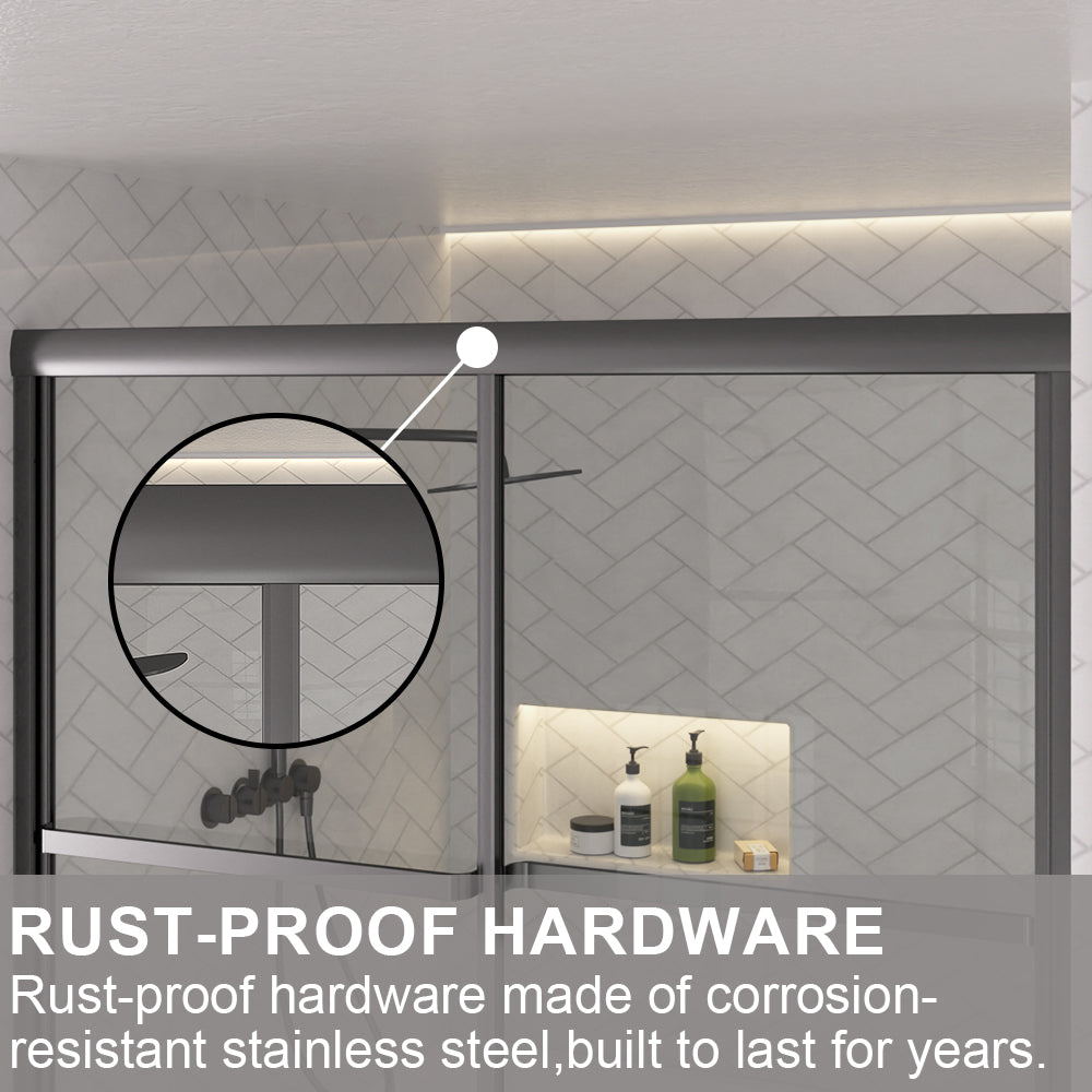 Astral 59.5 in. W x 56.75 in. H Framed Sliding Tub Door with 1/8 in. Clear Tempered Glass 82MB-9_ecef8524-7c52-4a21-945a-66c10db6c0be
