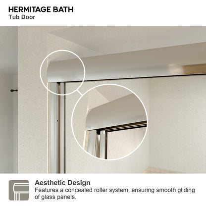 Yooli 59 in. W x 56 in. H Framed Sliding Tub Door with Clear Tempered Glass 82SV-4