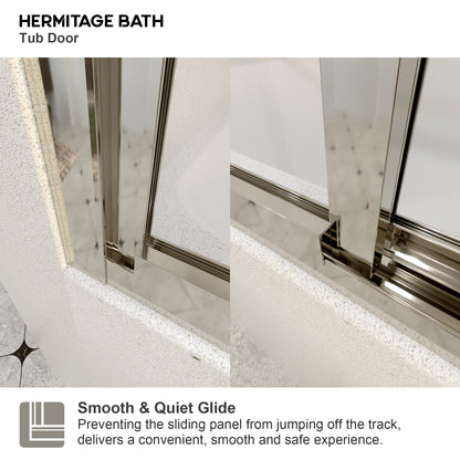 Yooli 59 in. W x 56 in. H Framed Sliding Tub Door with Clear Tempered Glass 82SV-5