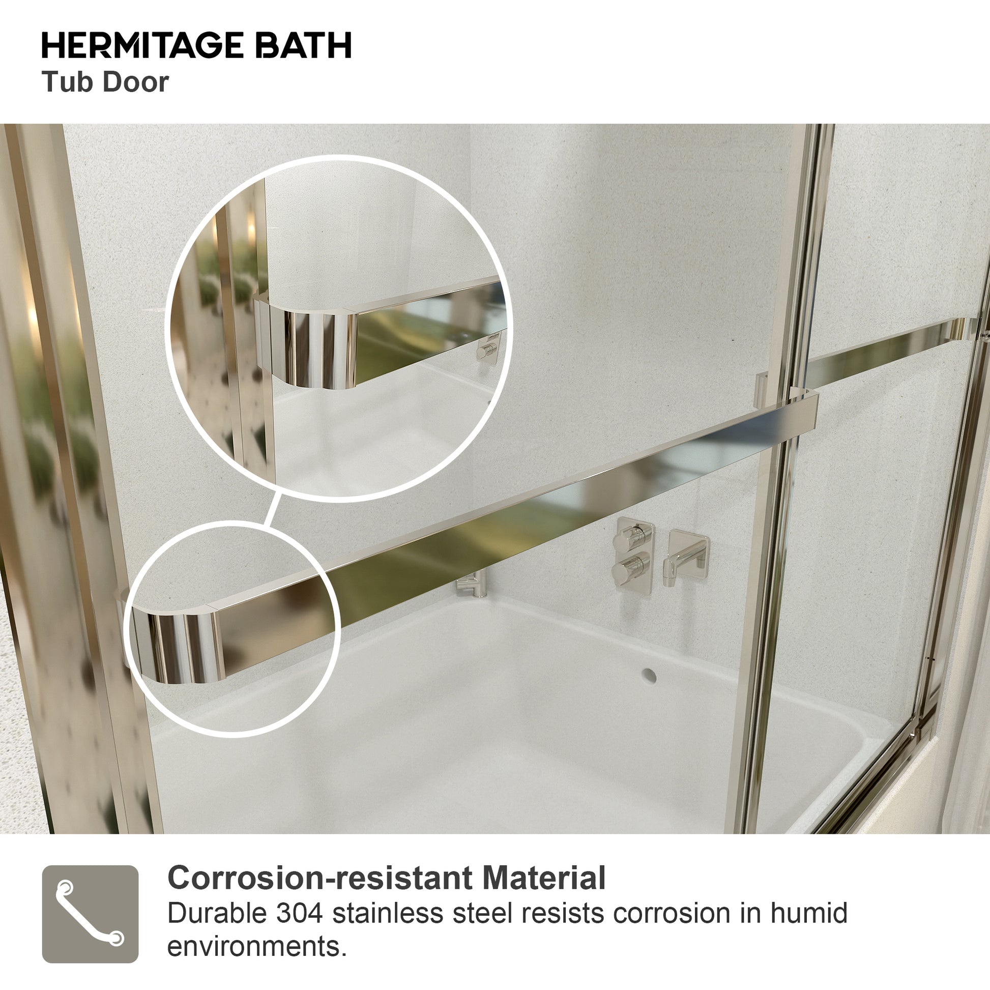 Yooli 59 in. W x 56 in. H Framed Sliding Tub Door with Clear Tempered Glass 82SV-6