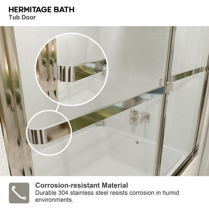Yooli 59 in. W x 56 in. H Framed Sliding Tub Door with Clear Tempered Glass 82SV-6