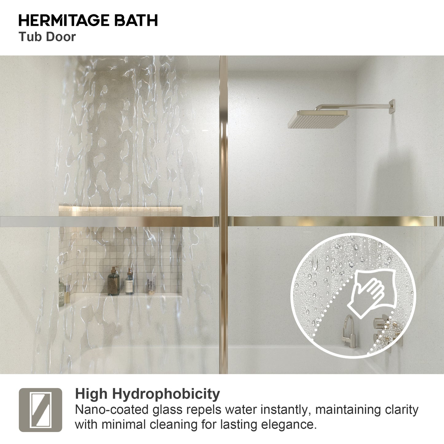 Yooli 59 in. W x 56 in. H Framed Sliding Tub Door with Clear Tempered Glass 82SV-8