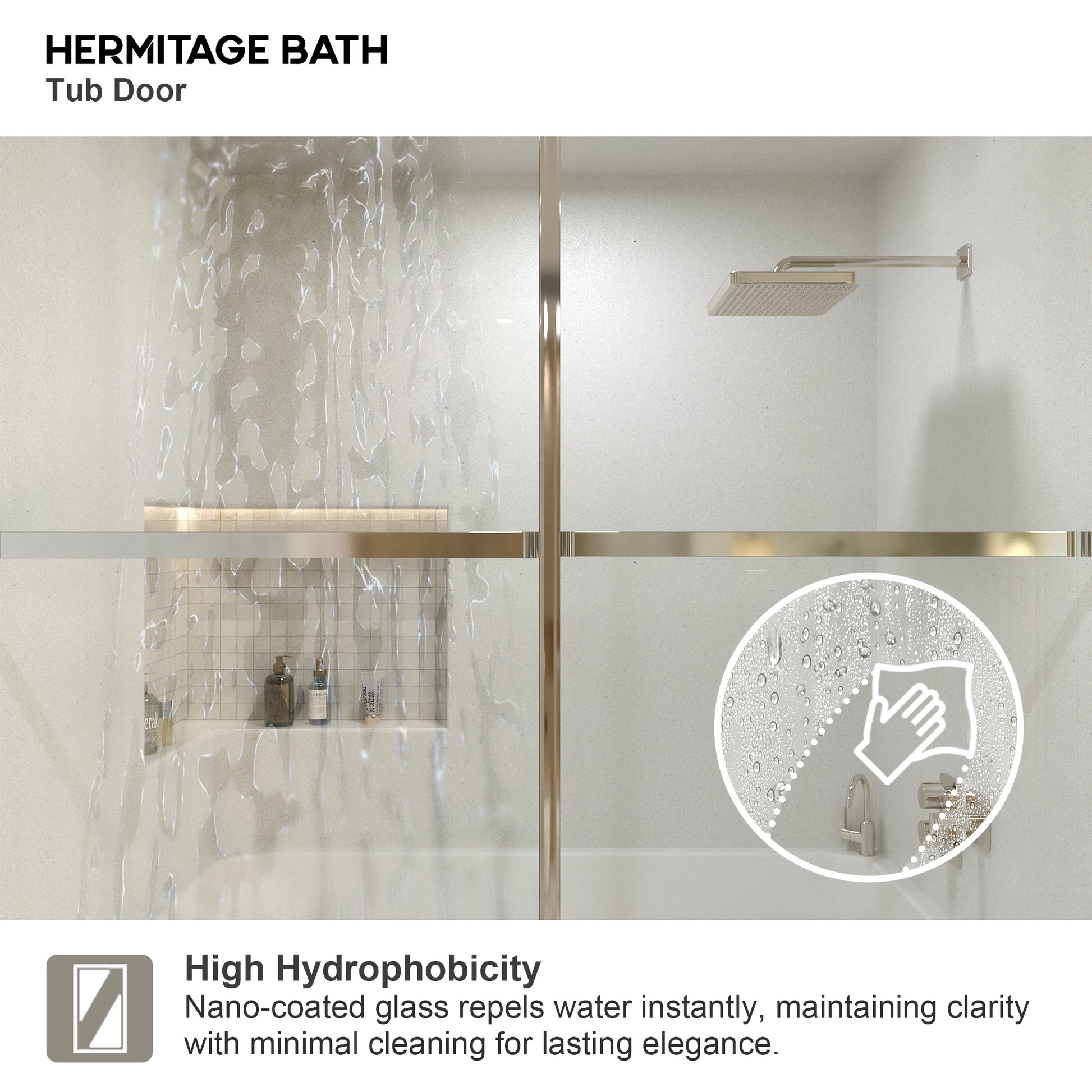 Yooli 59 in. W x 56 in. H Framed Sliding Tub Door with Clear Tempered Glass 82SV-8