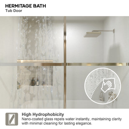 Yooli 59 in. W x 56 in. H Framed Sliding Tub Door with Clear Tempered Glass 82SV-8
