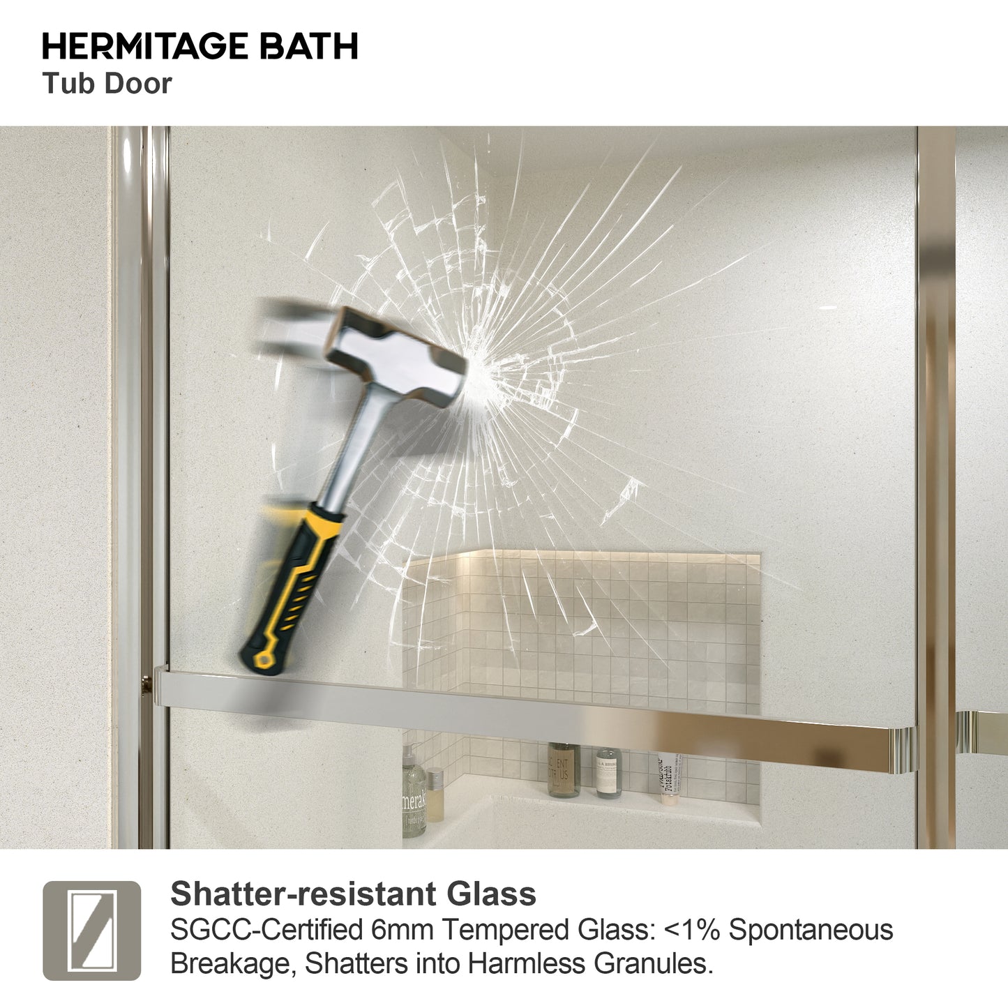 Yooli 59 in. W x 56 in. H Framed Sliding Tub Door with Clear Tempered Glass 82SV-9