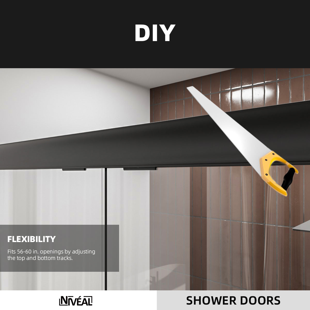 Niveal Victory 56 in. H x 60 in. W Sliding Semi-Frameless Tub Door with Clear Glass 8_034c8ca6-fbbc-4121-ae9b-487fa4aad133