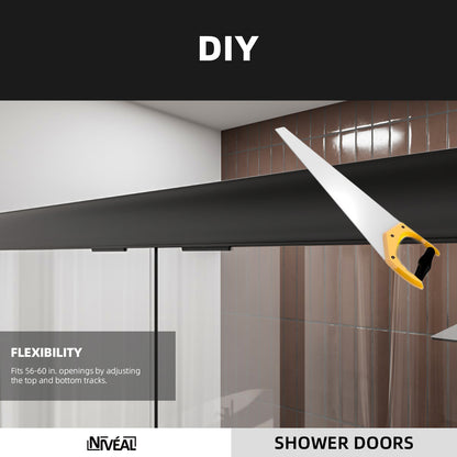 Niveal Victory 56 in. H x 60 in. W Sliding Semi-Frameless Tub Door with Clear Glass 8_034c8ca6-fbbc-4121-ae9b-487fa4aad133