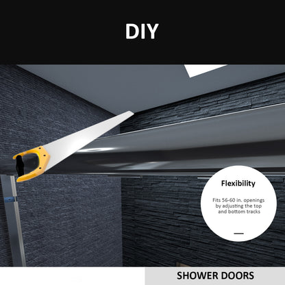 Niveal Ruhr 60 in. W x 56 in. H Sliding Semi Frameless Tub Door with Clear Glass 8_03babac9-205b-4af6-912c-753684ed8b24