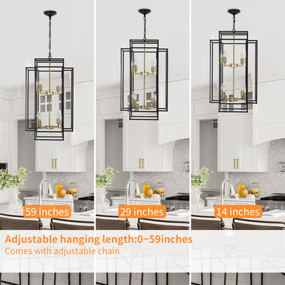 Taimei Astrale 18 in. Modern 8-Light Black Geometric Chandelier