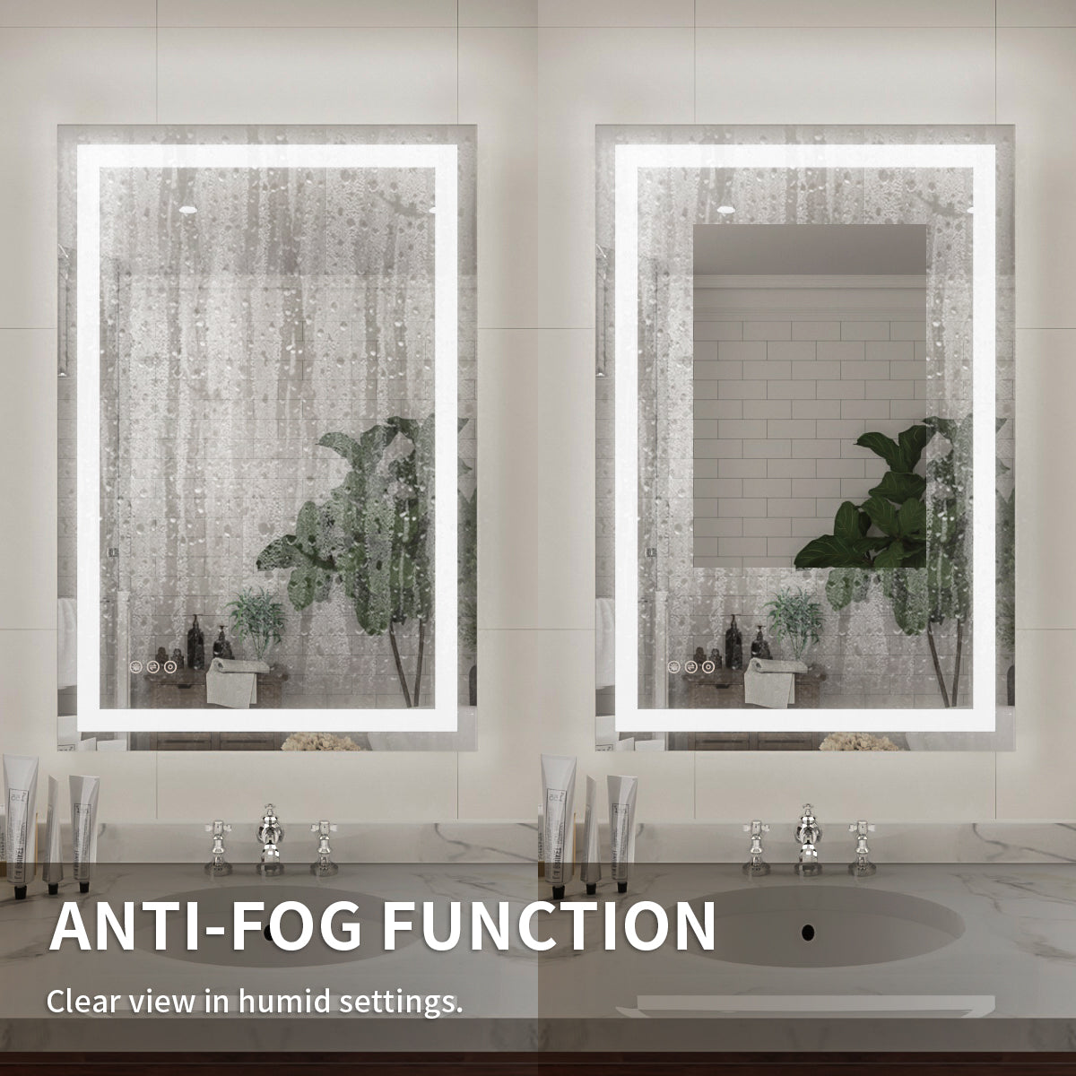 Niveal LMP Series Rectangular Frameless LED Wall Bathroom Vanity Mirror in Silver 8_0886b777-3a2e-4df1-9f1c-29594ee82bff
