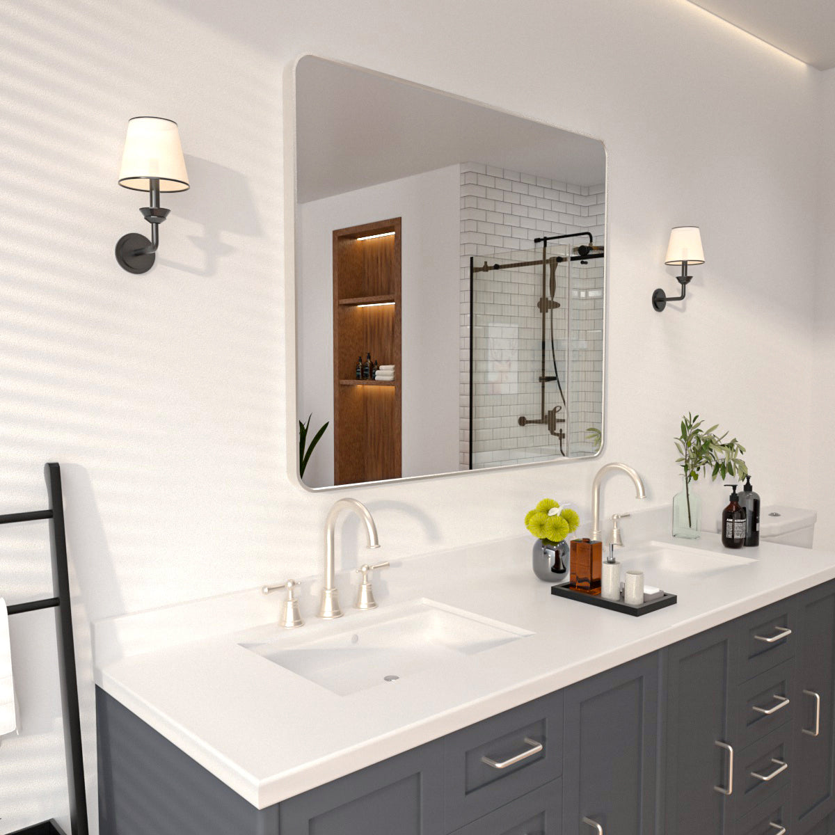 Niveal SM Series Rectangular Framed Wall Bathroom Vanity Mirror