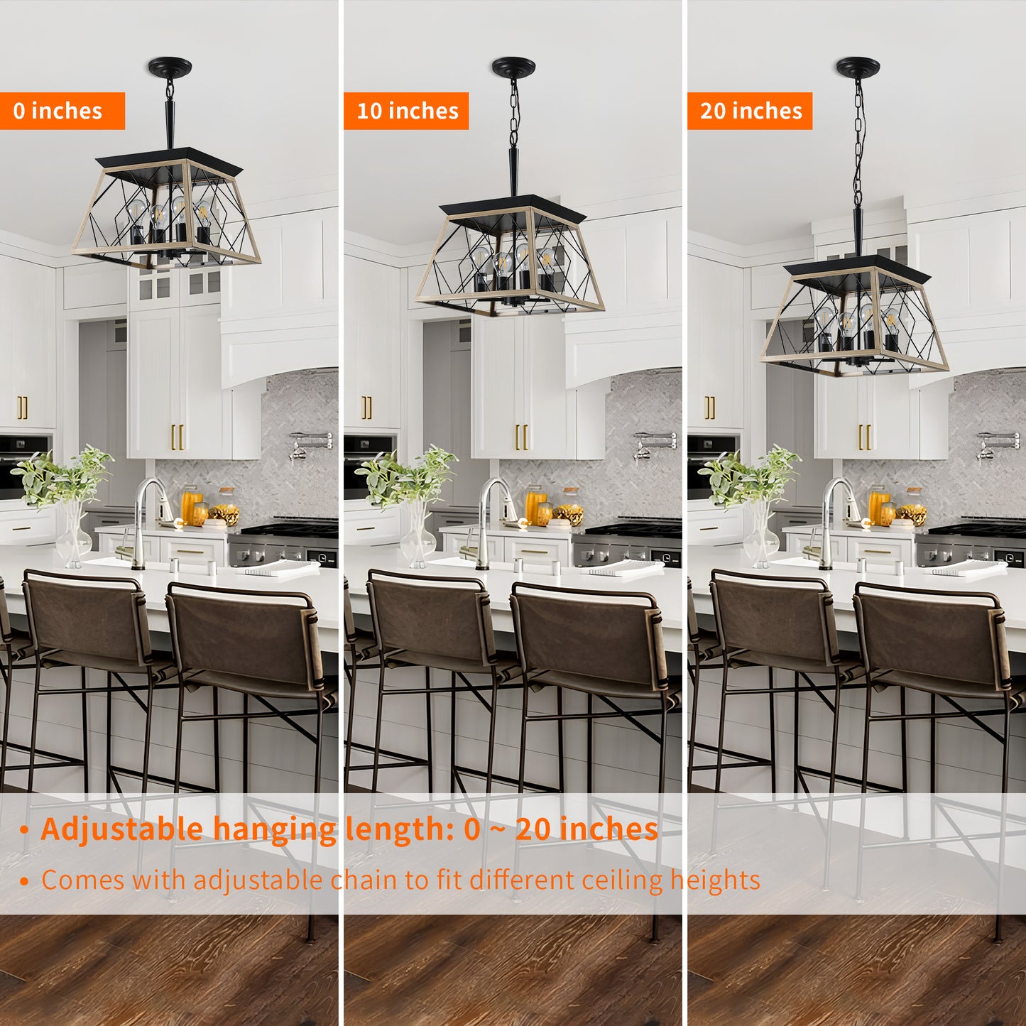 Taimei Vesper 16 in. 4-Light & Rustica 5-Light Farmhouse Industrial Chandelier Light 8_149070b2-c1a0-4e07-86bb-b56125cf701b