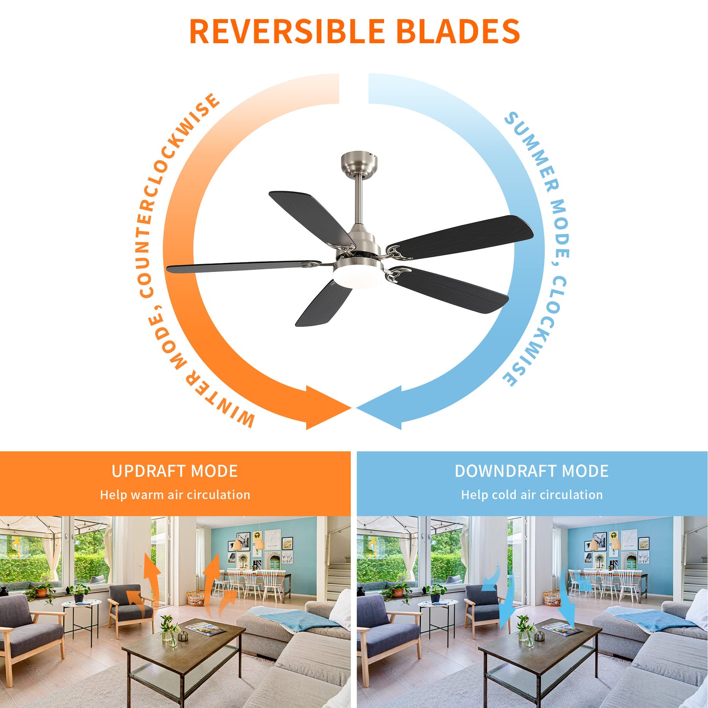 Taimei Cirrus 52 in. White Oak Downrod Standard Ceiling Fan with Integrated LED with Remote Included 5 Two-Tone Blades DC Motor 8_19f27569-08a3-4bbe-a482-7f4eaa8784cf