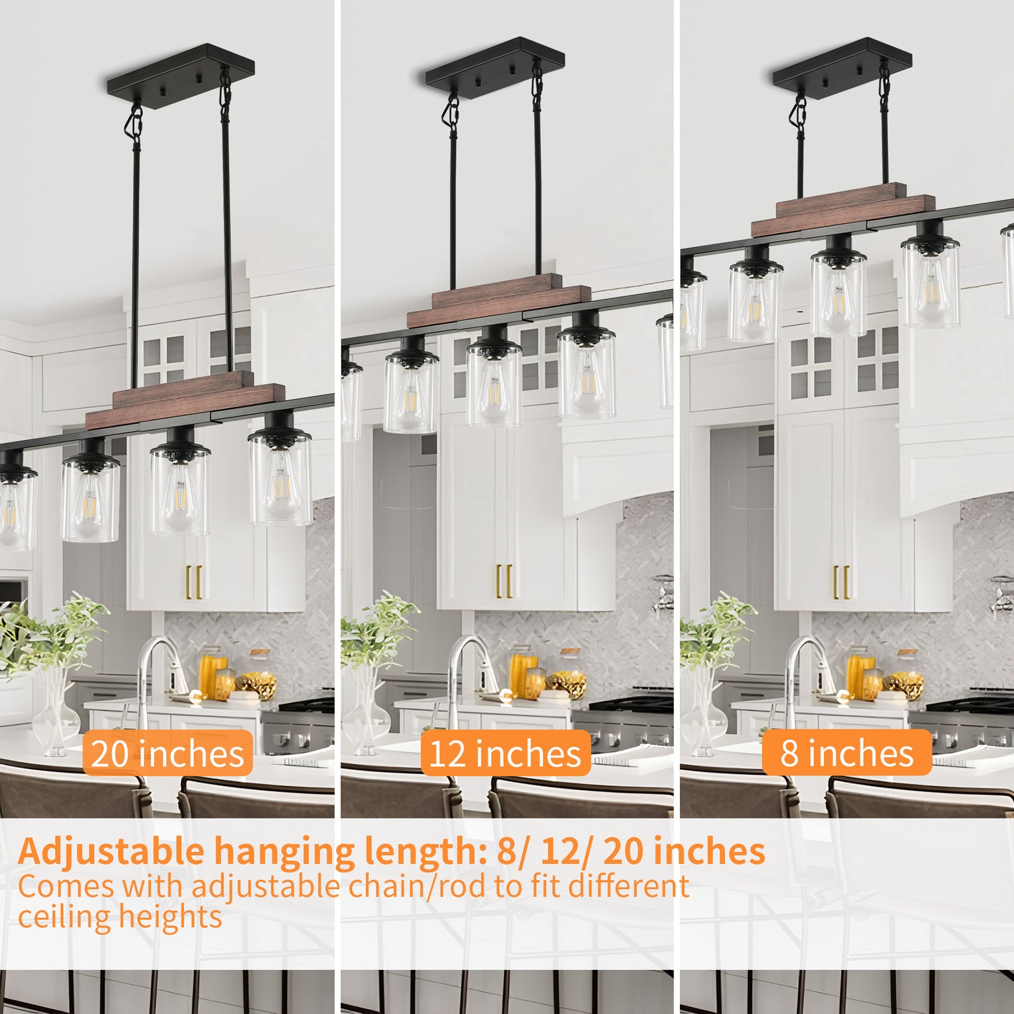 Taimei Aero 37 in. Industrial 5-Light Chandelier with Clear Glass Shades 8_21ce4e98-57ff-4a9e-8bde-9be8d8177b60