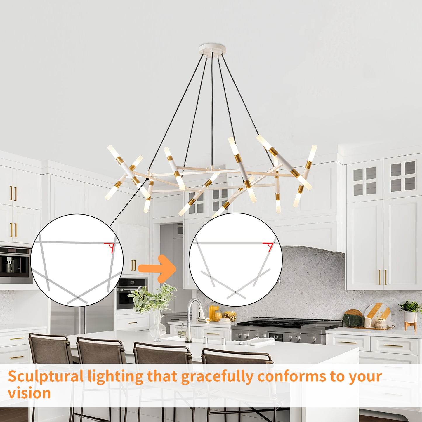 Taimei Cuprum 41 in. 20-Light Iron Modern Chandelier Fixture Branch Design