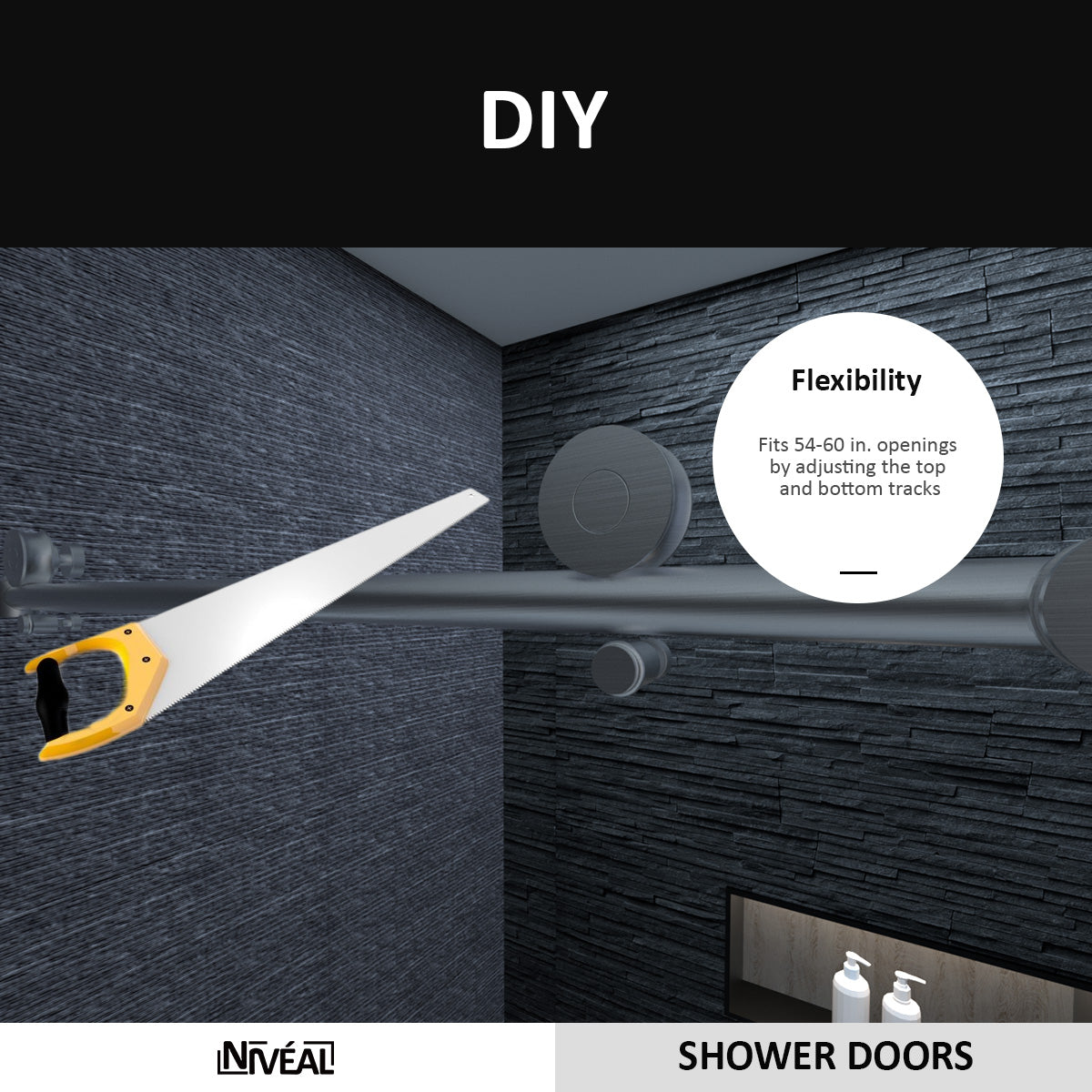 Niveal Ruhr 60 in. W x 76 in. H Sliding Semi-Frameless Shower Door with Clear Glass 8_2d880cd6-5bfc-408d-8307-0c6a884cd116