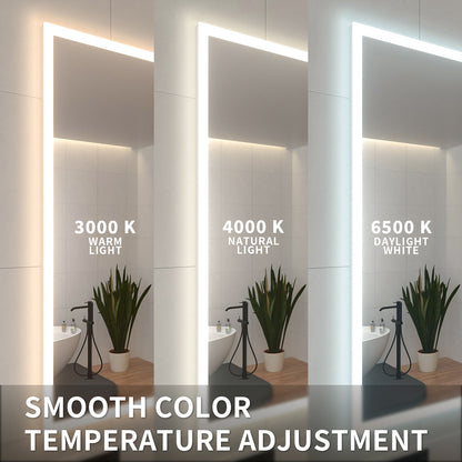 Niveal LMO Series Rectangular Frameless LED Wall Bathroom Vanity Mirror
