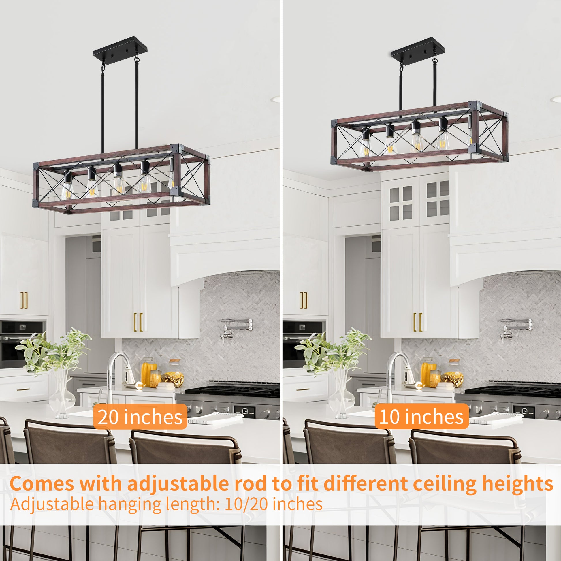 Taimei Solace 32 in. 5-Light Industrial Farmhouse Rectangle Pendant Light 8_3bec9905-3472-49d3-9cae-e24e66b3efaf