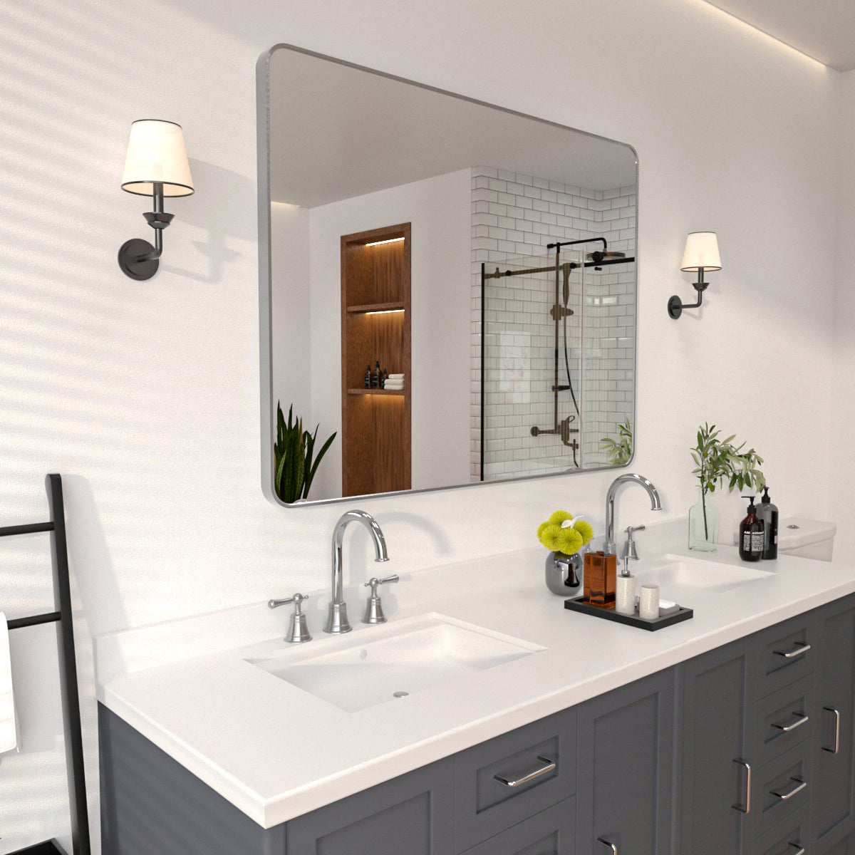 Niveal SM Series Rectangular Framed Wall Bathroom Vanity Mirror